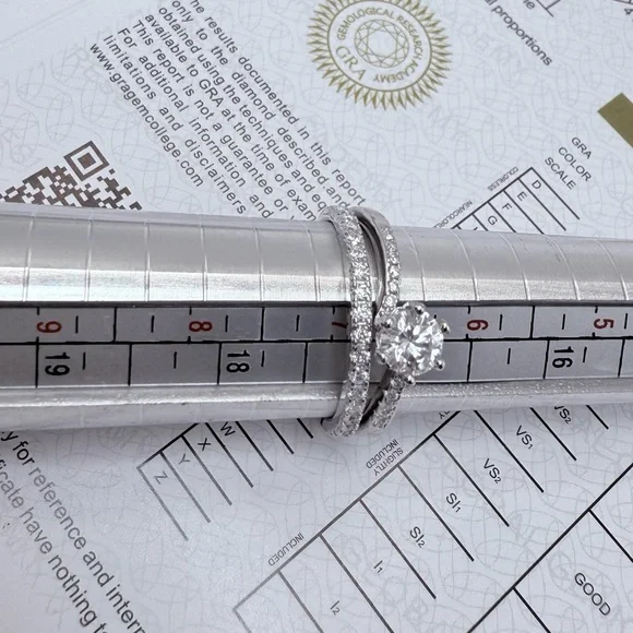 Dainty Over 1ct.tw Moissanite Ring Set Size 7 - Picture 12 of 13